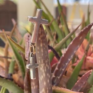 Sterling Silver Pierced Dangle Cross Earring
